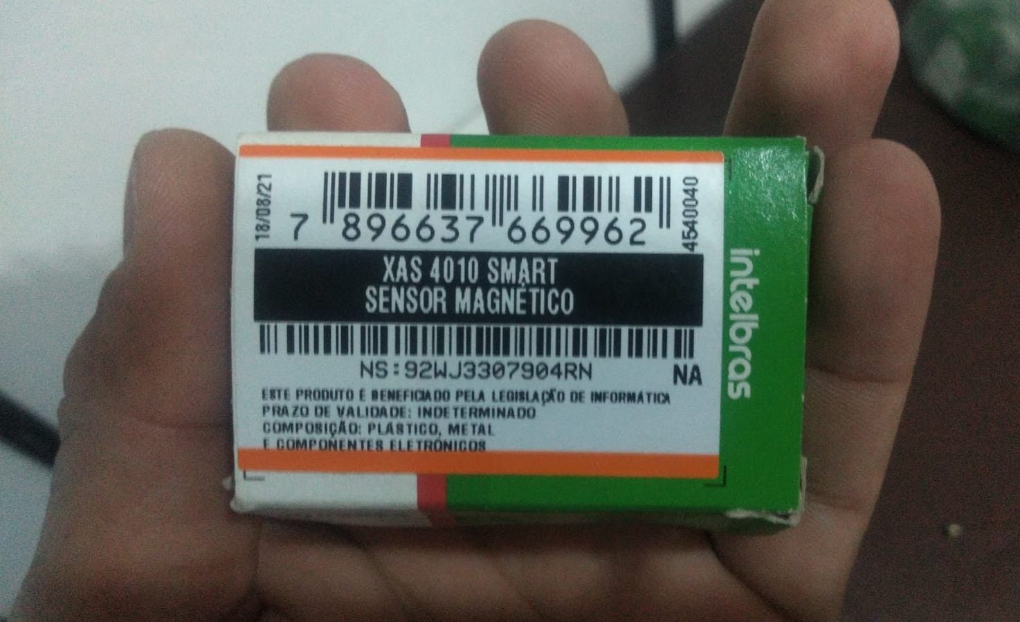 Sensor magnético para alarme sem fio Intelbras 
